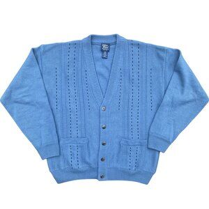 John Blair Striped Button Cardigan Blue Grandpa Sweater Kurt Cobain Grunge-M
